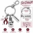 Burgundy Awareness Ribbon Boxing Glove Keychain, Warrior Keychain, Multiple Myeloma Gift, Head & Neck Cancer Support Gift
