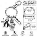 Black Awareness Ribbon Boxing Glove Keychain, Warrior Keychain, Melanoma Cancer Gift, Skin Cancer Survivor Gift, Sleep Disorder Support