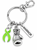 Lime Green Awareness Ribbon Boxing Glove Keychain, Warrior Keychain, Lymphoma Gift, Non-Hodgkin's Lymphoma Survivor Gift