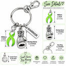 Lime Green Awareness Ribbon Boxing Glove Keychain, Warrior Keychain, Lymphoma Gift, Non-Hodgkin's Lymphoma Survivor Gift