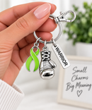 Lime Green Awareness Ribbon Boxing Glove Keychain, Warrior Keychain, Lymphoma Gift, Non-Hodgkin's Lymphoma Survivor Gift