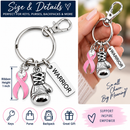Pink Awareness Ribbon Boxing Glove Keychain, Warrior Keychain, Breast Cancer Gift, Breast Cancer Survivor Gift, Hope Strength