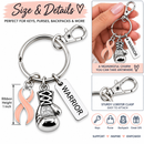 Peach Awareness Ribbon Boxing Glove Keychain, Warrior Keychain, Endometrial Cancer Gift, Uterine Cancer Survivor Gift