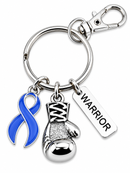 Periwinkle Awareness Ribbon Boxing Glove Keychain, Warrior Keychain, Stomach Cancer Gift, Eating Disorder Awareness Gift
