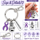 Purple Awareness Ribbon Boxing Glove Keychain, Warrior Keychain, Pancreatic Cancer Gift, Alzheimer's Survivor Gift, Lupus Support