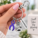 Violet Awareness Ribbon Boxing Glove Keychain, Warrior Keychain, Hodgkin's Lymphoma Gift, Epilepsy Awareness, Lupus Support Gift