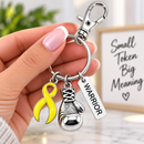 Choose Your Awareness Ribbon Color WARRIOR Keychain – Boxing Glove Cancer Survivor & Fighter Gift