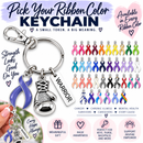 Choose Your Awareness Ribbon Color WARRIOR Keychain – Boxing Glove Cancer Survivor & Fighter Gift