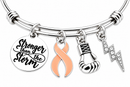 Choose Your Ribbon Bracelet, Awareness Ribbon Jewelry, Stronger Than the Storm, Cancer Fighter Gift, Survivor Bracelet, Custom Ribbon Color