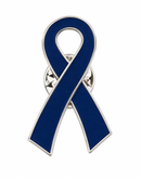 Navy Blue Awareness Ribbon Pin | Colon Colorectal Cancer Support Pin | Acrylic Ribbon Lapel Pin | Survivor Caregiver Gift | Team Awareness