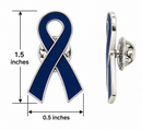 Navy Blue Awareness Ribbon Pin | Colon Colorectal Cancer Support Pin | Acrylic Ribbon Lapel Pin | Survivor Caregiver Gift | Team Awareness