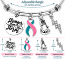 Previvor Bracelet, Pink & Teal Ribbon Bracelet, BRCA Gift, Stronger Than the Storm Bracelet, Preventive Mastectomy Gift, BRCA1 BRCA2 Jewelry