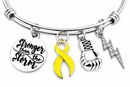 Yellow Ribbon Bracelet, Sarcoma Cancer Awareness Gift, Stronger Than the Storm Bracelet, Cancer Fighter Survivor Jewelry, Support Gift