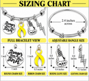 Yellow Ribbon Bracelet, Sarcoma Cancer Awareness Gift, Stronger Than the Storm Bracelet, Cancer Fighter Survivor Jewelry, Support Gift