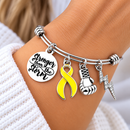 Yellow Ribbon Bracelet, Sarcoma Cancer Awareness Gift, Stronger Than the Storm Bracelet, Cancer Fighter Survivor Jewelry, Support Gift