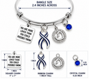ALS Awareness Bracelet – Blue & White Striped ALS Ribbon, “You Are More Loved” Amyotrophic Lateral Sclerosis Gift