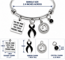 Your Are More Loved than - Black Ribbon Melanoma Awareness Bracelet, Cancer Survivor Gift, Skin Cancer Awareness Jewelry, Memorial Gift