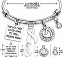 White Awareness Ribbon Bracelet, You Are More Loved Gift, Lung Cancer Support, Survivor Encouragement Jewelry, White Ribbon Gift