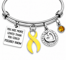 Yellow Ribbon Charm Bracelet - You Are More Loved Than You Could Possibly Know