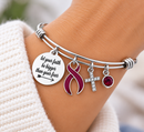 Burgundy Awareness Ribbon Bracelet – Multiple Myeloma Faith Over Fear Warrior & Survivor Gift