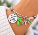 Lime Green Ribbon Lymphoma Awareness Bracelet – Non-Hodgkin Lymphoma, Lyme Disease Faith Over Fear Gift