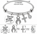 Gray Ribbon Awareness Bracelet – “Let Your Faith Be Bigger Than Your Fear” Faith Bracelet with Cross | Brain Cancer & Brain Tumor Support Gift