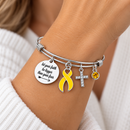 Gold Ribbon Childhood Cancer Awareness Bracelet – Faith Over Fear Christian Pediatric Cancer Warrior Gift