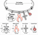 Peach Ribbon Uterine Cancer Awareness Bracelet – Endometrial Cancer Faith Over Fear Survivor Gift