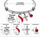 Red & White Awareness Ribbon Faith Bracelet – “Let Your Faith Be Bigger Than Your Fear”