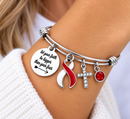 Red & White Awareness Ribbon Faith Bracelet – “Let Your Faith Be Bigger Than Your Fear”