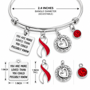Red & White Awareness Ribbon Bracelet, You Are More Loved Gift, Aplastic Anemia DVT Head Neck Cancer Support Jewelry