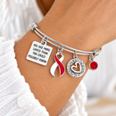 Red & White Awareness Ribbon Bracelet, You Are More Loved Gift, Aplastic Anemia DVT Head Neck Cancer Support Jewelry