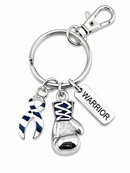 Choose Your Awareness Ribbon Color WARRIOR Keychain – Boxing Glove Cancer Survivor & Fighter Gift