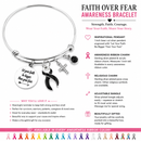 Black Ribbon Melanoma Awareness Bracelet – Faith Over Fear Skin Cancer Warrior Survivor & Memorial Gift
