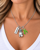 Lime Green Awareness Ribbon Warrior Necklace – Lymphoma, Lyme Disease & Mental Health Boxing Glove Jewelry