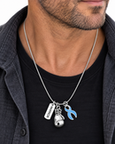 Choose Your Awareness Ribbon Warrior Necklace – Any Ribbon Color, Boxing Glove Fighter & Survivor Gift