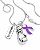 Purple Awareness Ribbon Warrior Necklace – Pancreatic Cancer, Lupus, Epilepsy & Alzheimer’s Support Jewelry