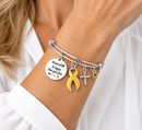 Gold Ribbon Childhood Cancer Awareness Bracelet – Faith Over Fear Christian Pediatric Cancer Warrior Gift