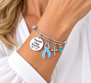 Light Blue Ribbon Prostate Cancer Awareness Bracelet – Faith Over Fear Christian Cancer Survivor Gift