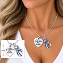 Choose Your Awareness Ribbon Memorial Necklace – “A Piece of My Heart Is in Heaven” Sympathy Jewelry, Custom Ribbon Color Bereavement Gift