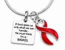 Red Awareness Ribbon Necklace – BADASS Heart Disease, Stroke & HIV/AIDS Awareness Fighter Gift