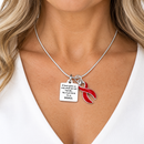 Red Awareness Ribbon Necklace – BADASS Heart Disease, Stroke & HIV/AIDS Awareness Fighter Gift