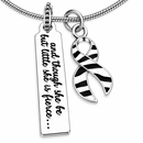Rare Disease Awareness Necklace, Zebra Ribbon Jewelry, Ehlers Danlos Syndrome Gift, Neuroendocrine Cancer Survivor, She Is Fierce Necklace