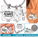 White Ribbon Awareness Necklace, Lung Cancer Survivor Gift, Matthew 28:20 Christian Faith Jewelry, Cancer Warrior Encouragement Gift