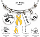Childhood Cancer Awareness Bracelet, Gold Ribbon Bracelet, Faith Can Move Mountains, Pediatric Cancer Gift, Cancer Warrior Jewelry