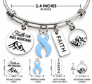 Prostate Cancer Awareness Bracelet, Light Blue Ribbon Bracelet, Faith Can Move Mountains, Prostate Cancer Gift, Survivor Support Jewelry
