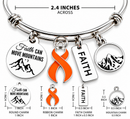 Leukemia Awareness Bracelet, Orange Ribbon Bracelet, Faith Can Move Mountains, Kidney Cancer Gift, Cancer Survivor Faith Jewelry