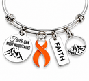 Leukemia Awareness Bracelet, Orange Ribbon Bracelet, Faith Can Move Mountains, Kidney Cancer Gift, Cancer Survivor Faith Jewelry