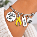 Yellow Ribbon Awareness Bracelet, Faith Can Move Mountains Bracelet, Cancer & Endometriosis Awareness Gift, Warrior Survivor Jewelry