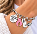 Breast Cancer Awareness Bracelet, Pink Ribbon Bracelet, Faith Can Move Mountains, Breast Cancer Survivor Gift, Chemo Support Jewelry